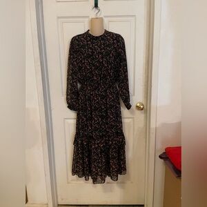 Elegant Floral Long Sleeve Dress